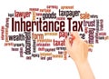 Inheritance tax word cloud hand writing concept Royalty Free Stock Photo