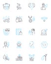 Inherited health linear icons set. Genetics, Heredity, Traits, DNA, Chromosomes, Alleles, Mutations line vector and
