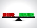 inhouse and outsource balance illustration design Royalty Free Stock Photo