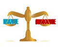 inhouse and outsource balance illustration design Royalty Free Stock Photo