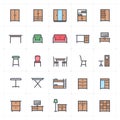 Ini Icon set - Furniture full color icon Royalty Free Stock Photo