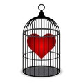 Heart locked in a metal cage