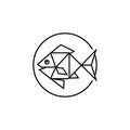 Inimalistic, geometric illustration of a fish composed of interlocking Royalty Free Stock Photo