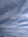 An inimitable close up of a striking view of a pattern of clusters of white clouds