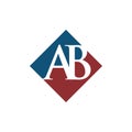 Initial AB rhombus logo vector design