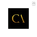 initial AC, CA, A, C Logo template