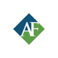 Initial AF rhombus logo vector design