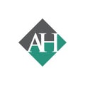 Initial AH rhombus logo vector design