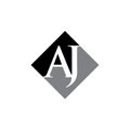Initial AJ rhombus logo vector design