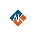 Initial AK rhombus logo vector design
