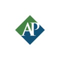 Initial AP rhombus logo vector design