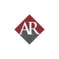 Initial AR rhombus logo vector design