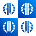 Initial AU UA Letter Logo