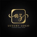 Initial AZ letter Logo Design vector Template. Creative Luxury Letter AZ Logo Design