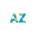 Initial AZ logo design with World Map style, Logo business branding Royalty Free Stock Photo