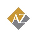 Initial AZ rhombus logo vector design