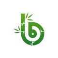 Initial B with Bamboo logo vector template, Creative Bamboo logo design concepts