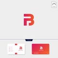 Initial B, BB, 13, 3, or EB outline creative logo template and business card design template include. vector illustration and logo