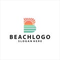 Initial B and sunset logo design inspiration. Vector illustration Royalty Free Stock Photo