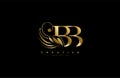 Initial BB letter luxury beauty flourishes ornament golden monogram logo Royalty Free Stock Photo