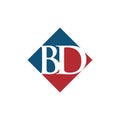 Initial BD rhombus logo vector design