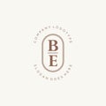 Initial BE beauty monogram and elegant logo design