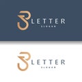 Initial BJ Letter Logo, Modern and Luxury Minimalist JB Logo Vector Template