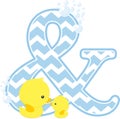 Initial & with cute baby rubber duck