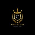 Initial C Luxury Shield Royal Logo