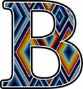 Mexican huichol art style initial B