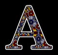 Artcraft beaded mexican huichol initial a