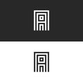 Initial capital A letter logo, simplest monogram, minimal style linear emblem, parallel lines geometric shape