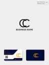 initial CC creative logo template and business card template. vector illustration and logo inspiration