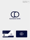 initial CD or DC creative logo template and business card template. vector illustration and logo inspiration