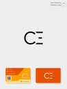 initial CE or EC creative logo template and business card template. vector illustration and logo inspiration