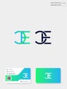 initial CE or EC creative logo template and business card template. vector illustration and logo inspiration