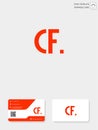initial CF or FC creative logo template and business card template. vector illustration and logo inspiration