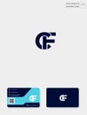 initial CF or FC creative logo template and business card template. vector illustration and logo inspiration