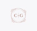 initial CG letters Decorative luxury wedding logo