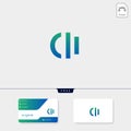 initial ci,ic creative logo template and business card include. vector illustration and logo inspiration