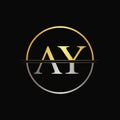 Initial Circle AY Letter With Modern Typography Vector Template. Creative Abstract Letter AY Logo Design Royalty Free Stock Photo