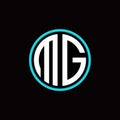 M G initial circle logo monogram template