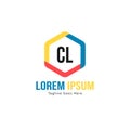 Initial CL logo template with modern frame. Minimalist CL letter logo vector illustration