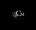 Initial CM letter luxury beauty flourishes ornament monogram logo Royalty Free Stock Photo