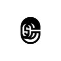 Initial CS Line Simple Monogram Logos. Vector stock Initial CS Logos Royalty Free Stock Photo