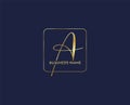 Initial cursive golden color with typography text A vector Royalty Free Stock Photo