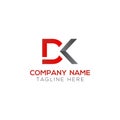 Initial DK Letter Logo With Creative Modern Business Typography Vector Template