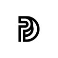 Initial DP Line Simple Monogram Logos. Vector stock Initial DP Logos Royalty Free Stock Photo