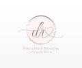 Initial DR handwriting logo with circle template vector