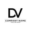 Initial DV or VD letter logo design vector